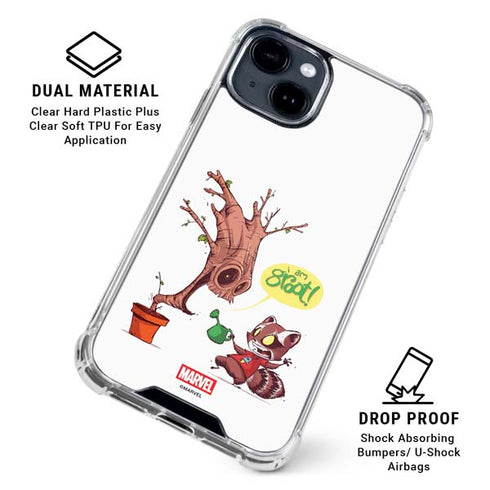 Marvel Rocket Raccoon and Groot Tall Tails iPhone 14 Clear Case